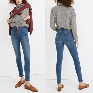 COPY - Madewell | 10" High Rise Button Fly Skinny Jeans in Dewitt Wash